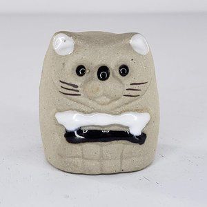 Vintage World Bazaar Fat Cat Tuxedo Miniature Figurine Round